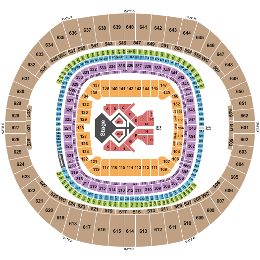 Caesars Superdome Seating Chart: Usher