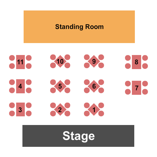 Cafe 11 Seating Chart: GA/Tables 3