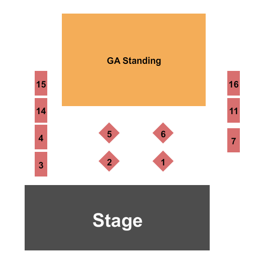 Cafe 11 Seating Chart: GA/Tables 4