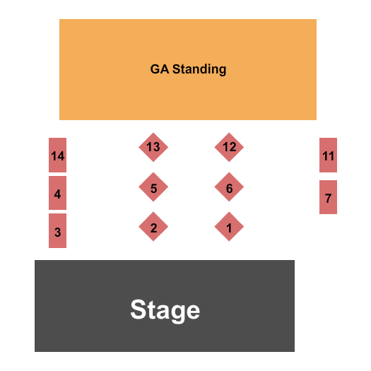 Cafe 11 Seating Chart: GA/Tables 5