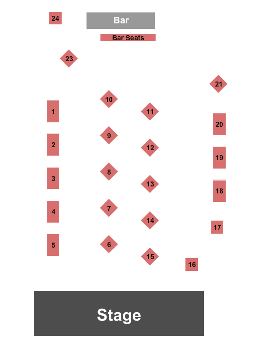 Cafe 11 Seating Chart: Tables