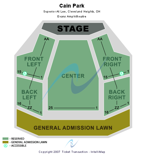 Evans Amphitheatre At Cain Park Seating Chart