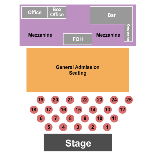 Cains Ballroom Seating Chart: Tables/GA/Mezz 3