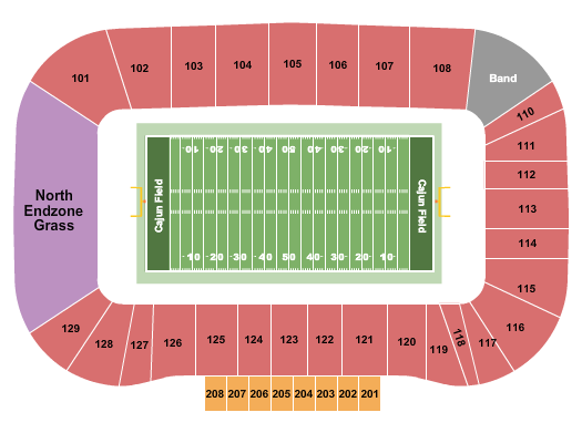 Cajun Field at Our Lady of Lourdes Stadium Seating Chart: Football