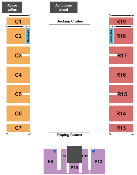 Caldwell Night Rodeo Grounds Seating Chart: Rodeo