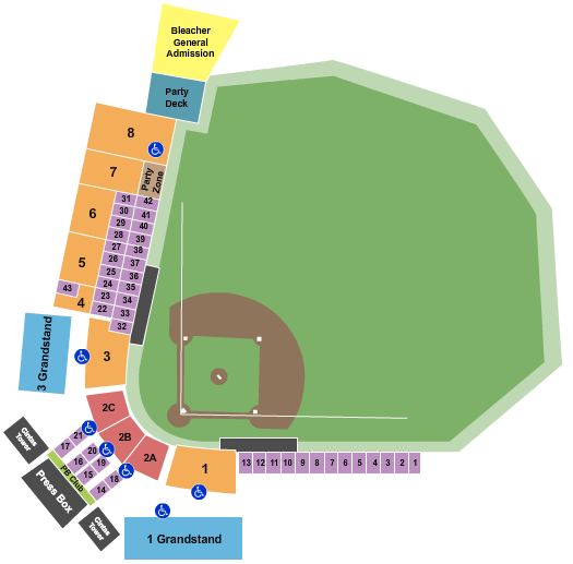 Calfee Park Seating Chart: Baseball 2