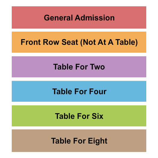 California Ballroom Seating Chart: GA/Seat/Tables