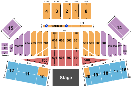 California Mid-state Fair Grounds Seating Chart: End Stage