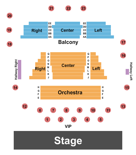 California Theatre - Pittsburg Seating Chart: Endstage