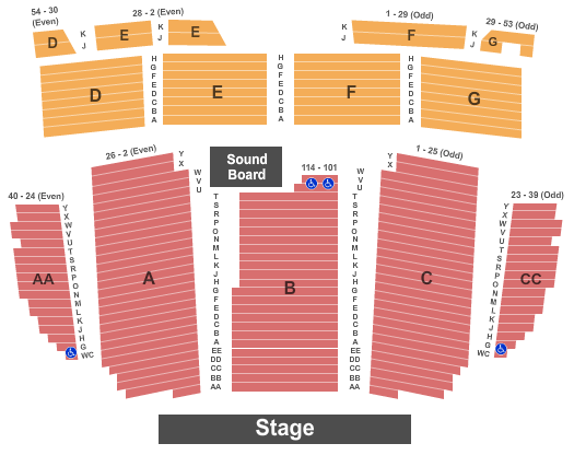 Arcadia Performing Arts Center Seating Chart