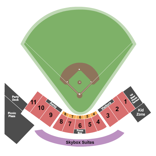 Bank of the James Stadium Seating Chart: Baseball