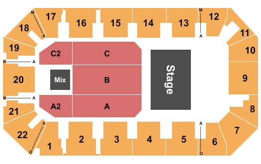 1st Summit Arena at Cambria County War Memorial Seating Chart: Half House 2