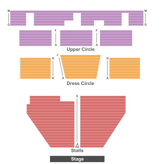 Cambridge Theatre Seating Chart: End Stage