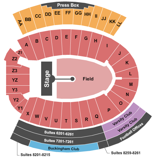 Camp Randall Stadium Seating Chart: Coldplay