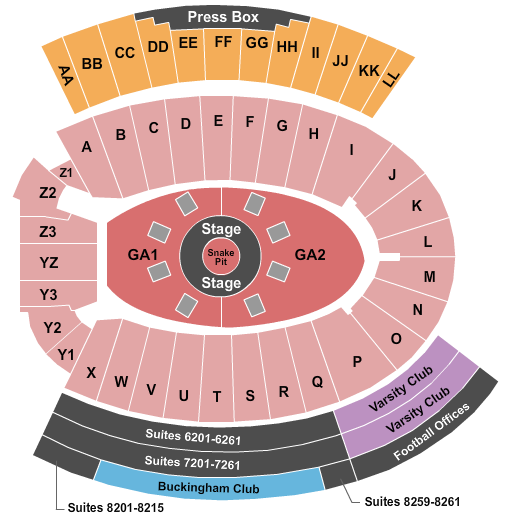 Camp Randall Stadium Seating Chart: Metallica