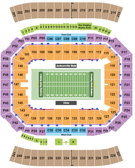 Camping World Stadium Seating Chart: Cure Bowl