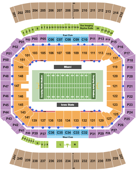 Camping World Stadium Seating Chart: Pop-Tarts Bowl