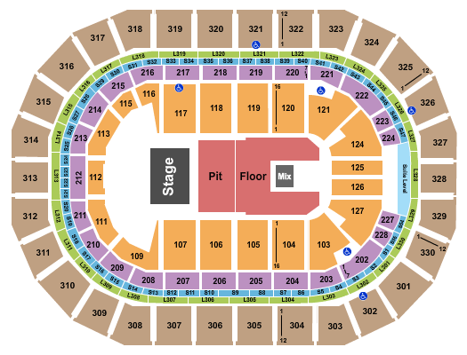 Canada Life Centre Seating Chart: Endstage GA Pit/RSV Flr