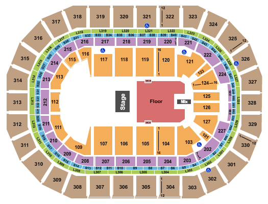 Canada Life Centre Seating Chart: Endstage Half Floor