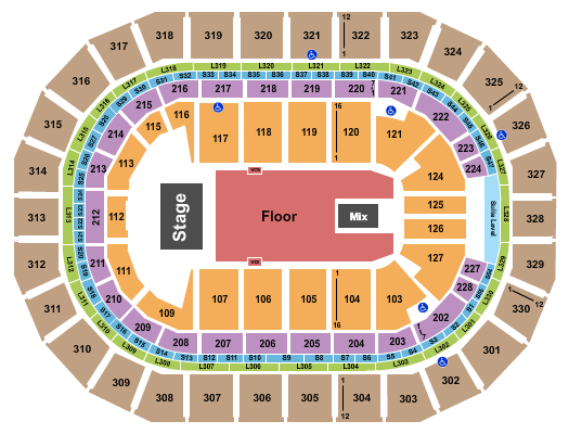 Canada Life Centre Seating Chart: Endstage Reserved Floor 2