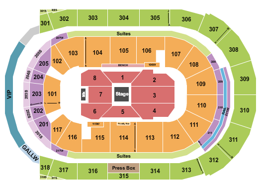 Canada Life Place Seating Chart: Center Stage 2