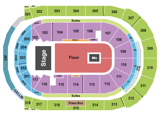 Canada Life Place Seating Chart: Endstage GA Floor 4