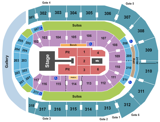 Canada Life Place Seating Chart: Endstage GA Pit w/ Catwalk