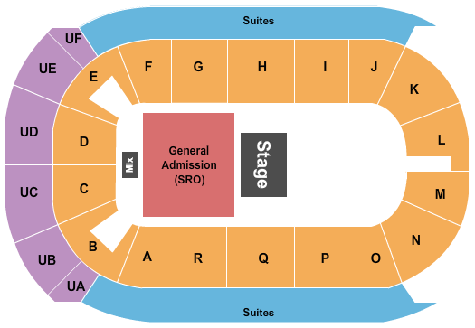 Co-Op Place Seating Chart: Half House GA Floor