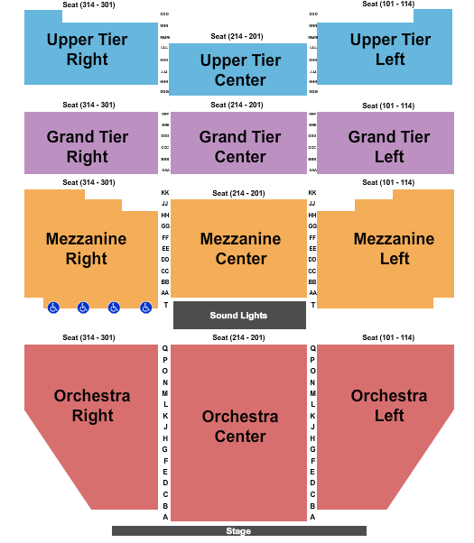 Cannon Hall At RiverPark Center Seating Chart: End Stage