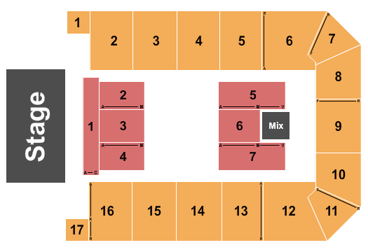 Canton Memorial Civic Center Seating Chart: Endstage FLR 1-7