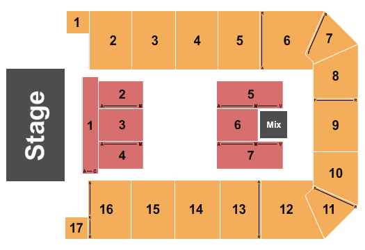 Canton Memorial Civic Center Seating Chart: Endstage FLR 1-7