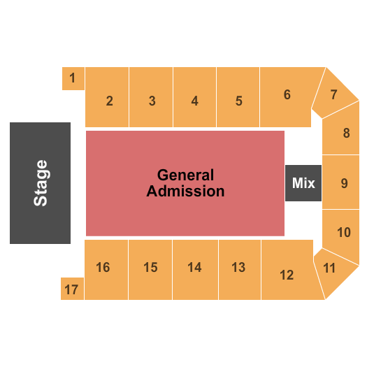 Canton Memorial Civic Center Seating Chart: Endstage GA Floor