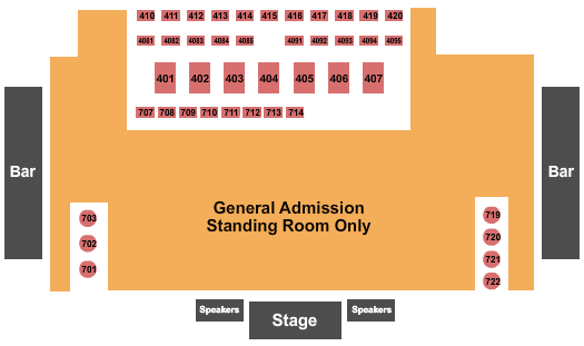 Canyon Club - Agoura Hills Seating Chart: GA Standing/Tables
