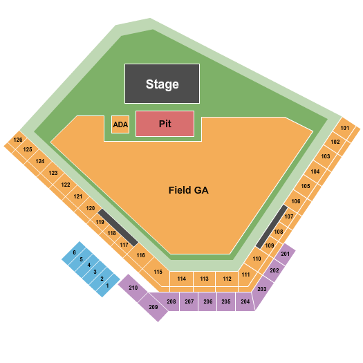 Capital Credit Union Park Seating Chart: Concert 3