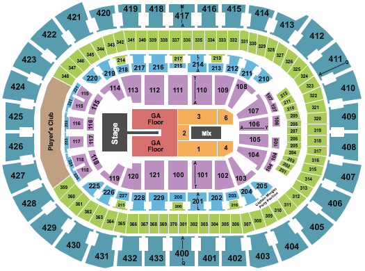 Golden One Concert Seating Chart