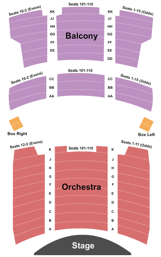 Capitol Theatre at Appell Center for the Performing Arts Seating Chart: End Stage