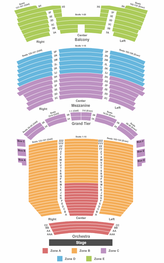 Zellerbach Theatre Seating Chart