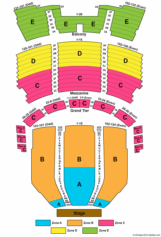 Capitol Theatre - UT Seating Chart: End Stage Zone