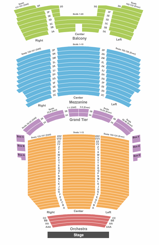Janet Quinney Lawson Capitol Theatre Seating Chart: End Stage