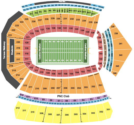 L&N Federal Credit Union Stadium Seating Chart: Football 2