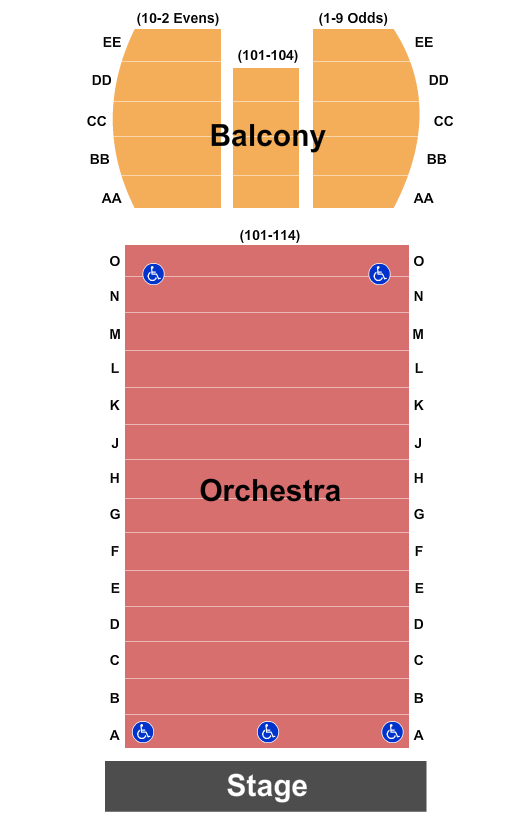 Bella Concert Hall Seating Chart