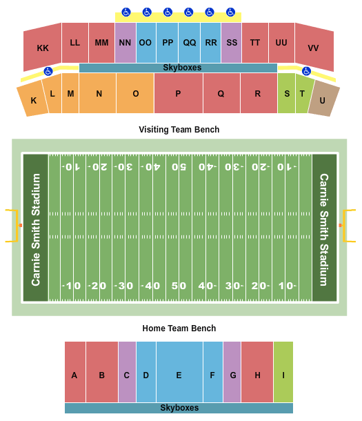 Carnie Smith Stadium Seating Chart: Football