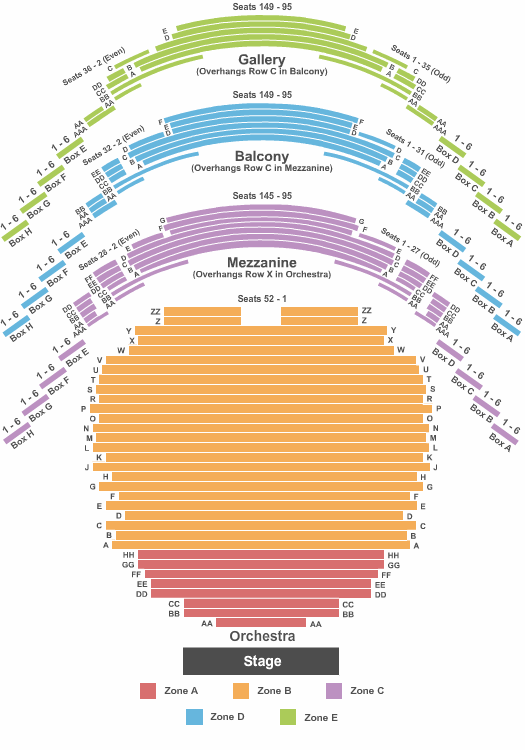 Carol Morsani Hall - The Straz Center Seating Chart: End Stage Zone