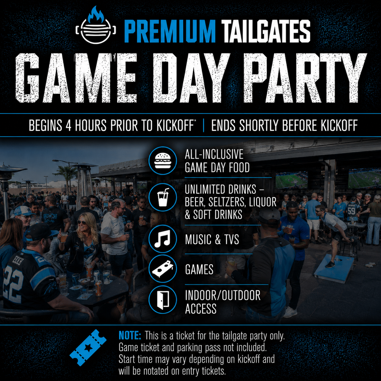 Premium Tailgate Tent - Charlotte Seating Chart: Tailgate