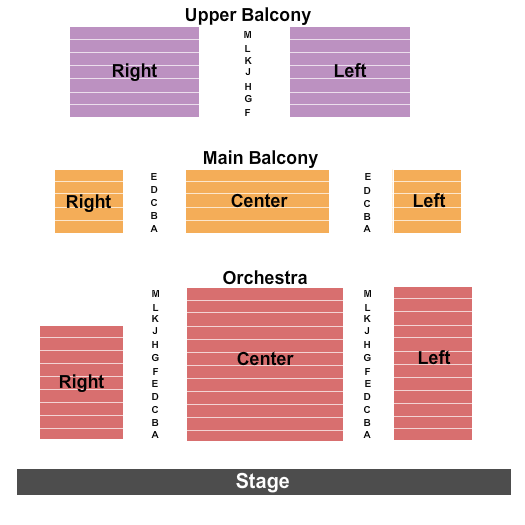 Carver Theatre for the Performing Arts Seating Chart: Endstage