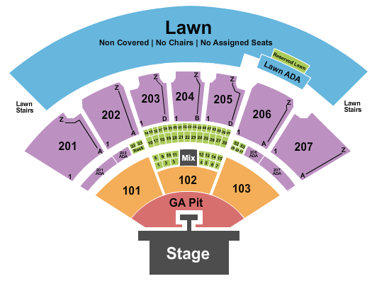 Cascades Amphitheater - WA Seating Chart: Endstage GA Pit w/Catwalk