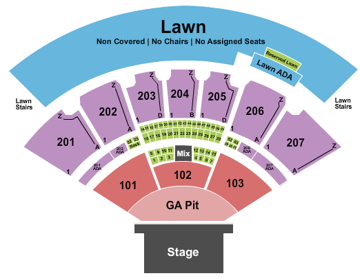 Cascades Amphitheater - WA Seating Chart: Endstage GA Pit