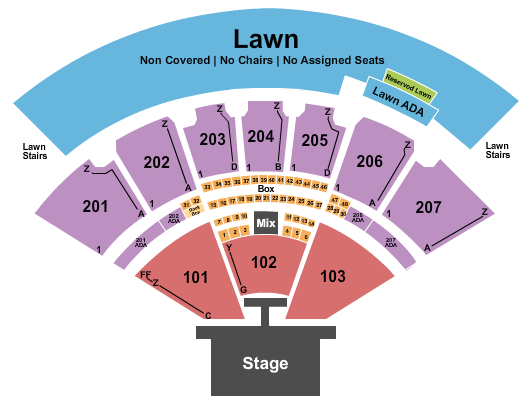 Cascades Amphitheater - WA Seating Chart: Endstage With Catwalk