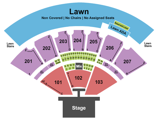 Cascades Amphitheater - WA Seating Chart: Endstage With Catwalk