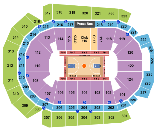 Casey's Center Seating Chart: Basketball - Globetrotters